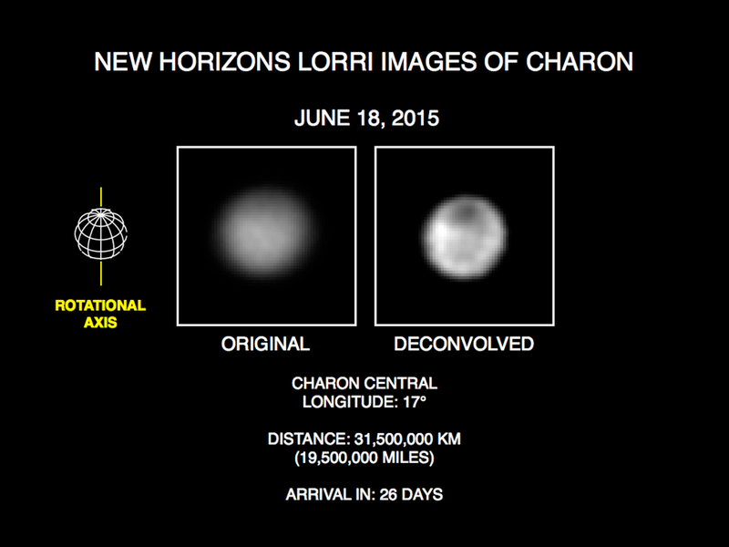 Illustration for article titled There's a Dark "Anti-Polar Cap" on Pluto's Moon Charon